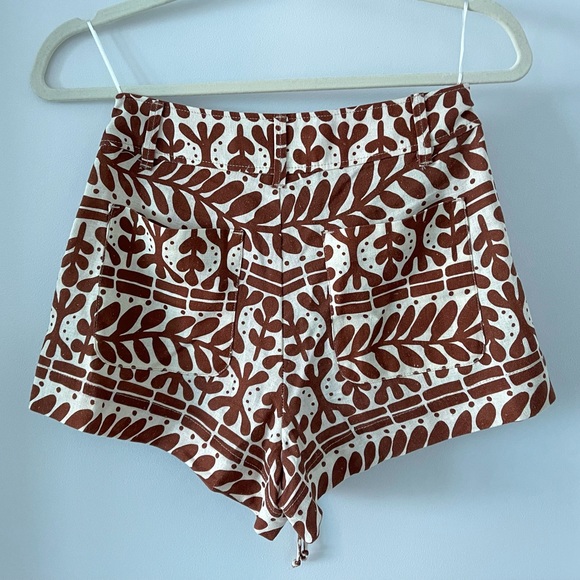 Zara | Girl's Linen Blend Pattern Shorts - Picture 2 of 4